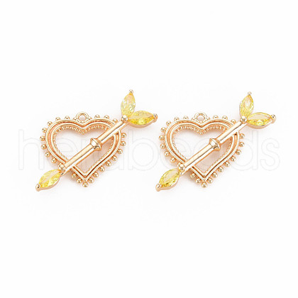 Brass Micro Pave Cubic Zirconia Pendants KK-S364-274B-1