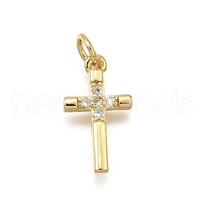 Brass Micro Pave Cubic Zirconia Pendants KK-Z100-39G-01-1