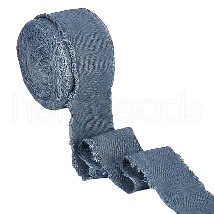 10 Yards Burlap Frayed Ribbon OCOR-WH0093-09A-1