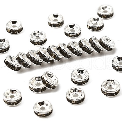 Brass Grade A Rhinestone Spacer Beads RSB036NF-03-1