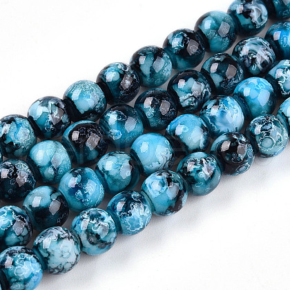 Baking Painted Glass Beads Strands X1-DGLA-N003-8mm-A08-1