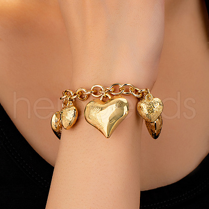 Heart with Rose Alloy Charm Bracelets FS-WGB88A7-01-1