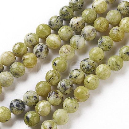 Natural Yellow Turquoise(Jasper) Beads Strands G-Q462-10mm-22-1