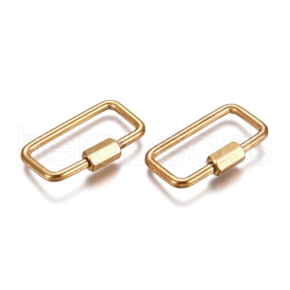 304 Stainless Steel Screw Carabiner Lock Charms STAS-K195-01G-1