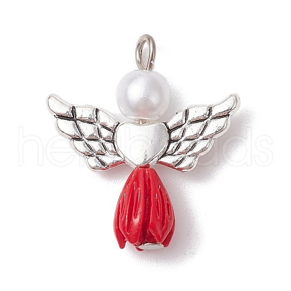 Resin Imitation Pearl Pendants PALLOY-JF02566-01-1