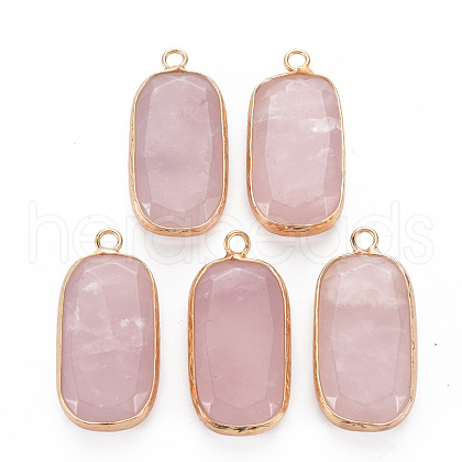 Natural Rose Quartz Pendants G-S359-292D-1