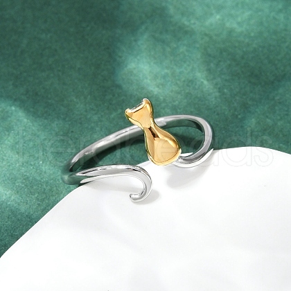 304 Stainless Steel Cuff Rings RJEW-P153-04G-1