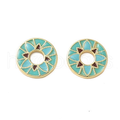 Brass Enamel Beads KK-P290-31G-02-1