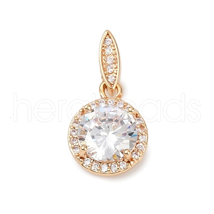 Brass Micro Pave Cubic Zirconia Pendants KK-E795-11KCG-02-1
