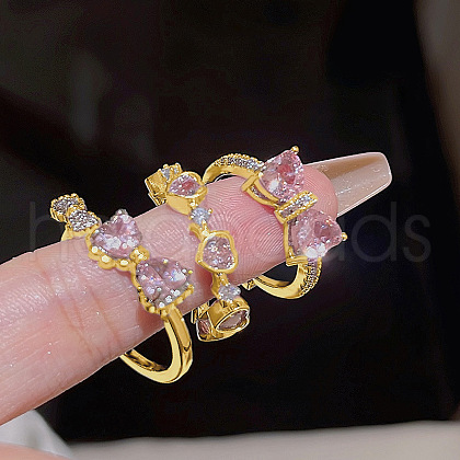 Alloy & Rhinestone Cuff Finger Rings Sets FS-WG1129B-03-1