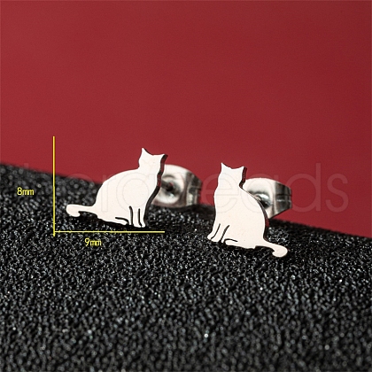 Non-Tarnish Stainless Steel Stud Earrings PW-WG88127-34-1