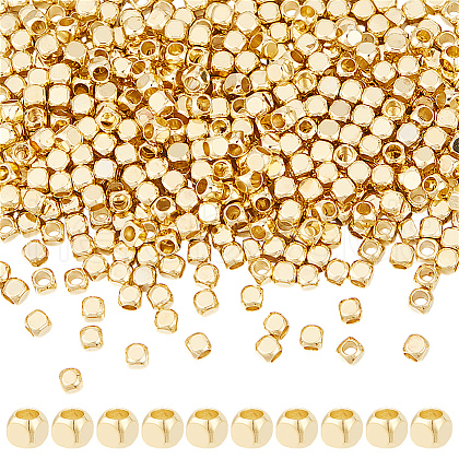 GOMAKERER 500Pcs Brass Spacer Beads KK-GO0002-03-1
