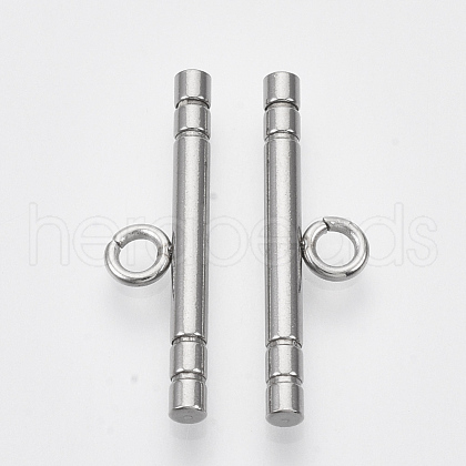 Tarnish Resistant 201 Stainless Steel Toggle Clasps Parts X-STAS-R099-01-1