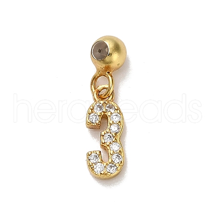 925 Sterling Silver Micro Pave Clear Cubic Zirconia European Dangle Charms STER-A045-01G-3-1