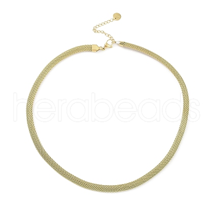 304 Stainless Steel Mesh Chain Necklaces for Women NJEW-C055-04G-1