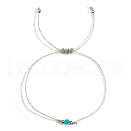 Natural Turquoise Beads Braided Bead Bracelets JC9277-1-1