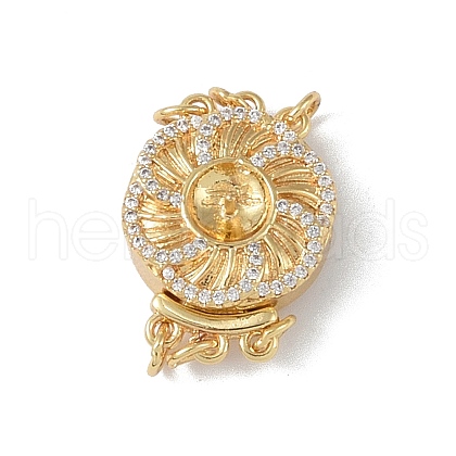 Rack Plating Brass Micro Pave Clear Cubic Zirconia Box Clasps KK-G494-01G-1