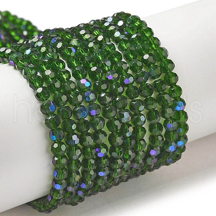 Electroplate Transparent Glass Beads Strands EGLA-A035-T3mm-L10-1