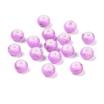 Opaque Spray Painted Glass Beads X1-GLAA-G118-01F-1