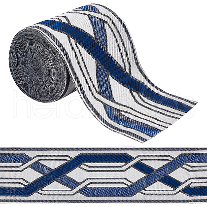 5M Polyester Jacquard Stripe Ribbon SRIB-WH0026-06B-1