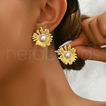 Stainless Steel Flower Stud Earrings EQ2548-1-1