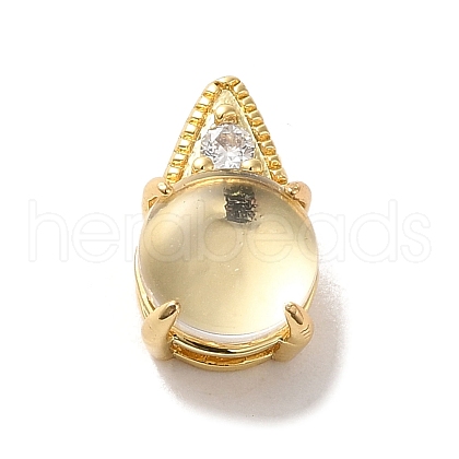 Brass Micro Pave Clear Cubic Zirconia Pendants KK-M278-06G-1