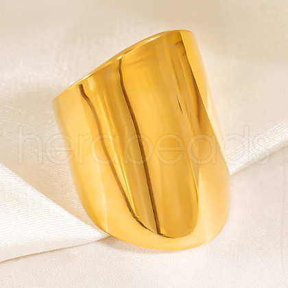 304 Stainless Steel Cuff Rings for Women RJEW-M103-05G-1