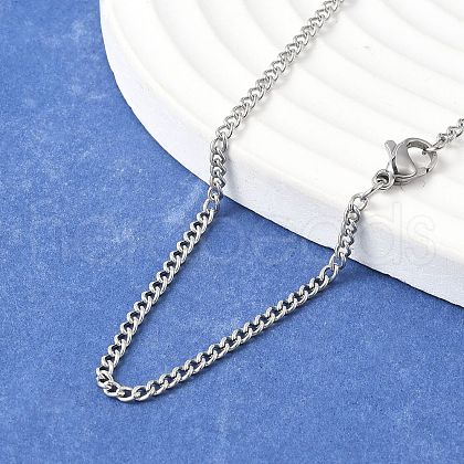 Tarnish Resistant 304 Stainless Steel Curb Chain Necklaces X-STAS-O037-114P-1