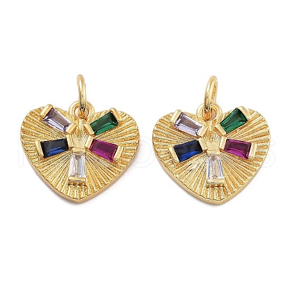 Rack Plating Brass Micro Pave Cubic Zirconia Charms KK-Z071-42G-1