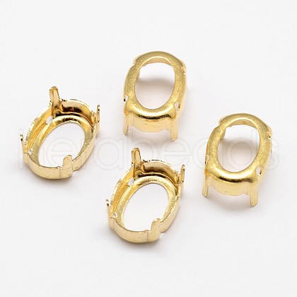 Oval Brass Sew on Prong Settings X-KK-N0084-A09-10x12G-1
