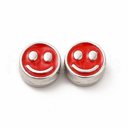 Rack Plating Alloy Enamel Beads FIND-G051-01P-07-1