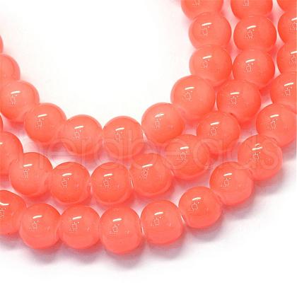 Baking Painted Imitation Jade Glass Round Bead Strands DGLA-Q021-10mm-31-1