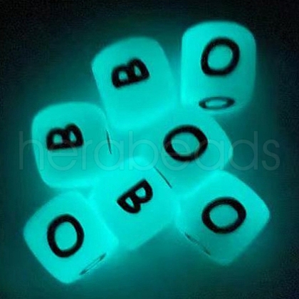 Cube Luminous Silicone Beads FIND-SZC0013-142-1