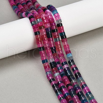 Dyed Natural Agate Beads Strands G-U030-B01-03-1