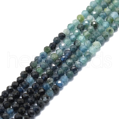Natural Gradient Blue Tourmaline Beads Strands G-P457-A01-14A-1