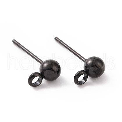 304 Stainless Steel Ball Post Stud Earring Findings STAS-Z035-01EB-B-1