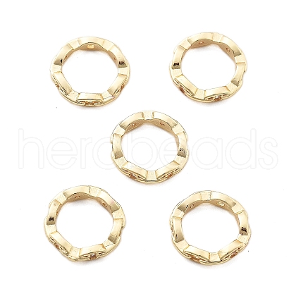 Brass Micro Pave Clear Cubic Zirconia Bead Frame KK-H495-03KCG-1
