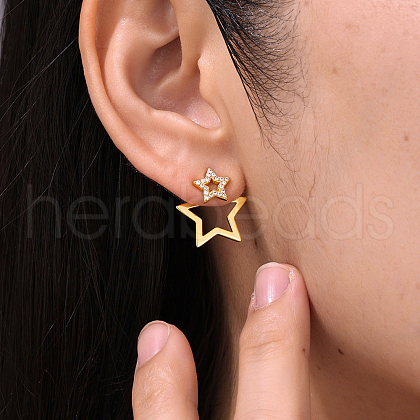 S925 Sterling Silver Star Stud Earrings KD6970-1