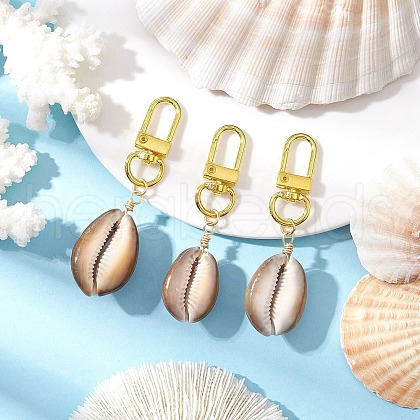 Natural Cowrie Shell Pendant Decorations HJEW-JM03170-02-1