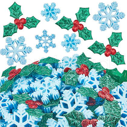 SUNNYCLUE 160Pcs 4 Styles Christmas Theme Opaque Resin Cabochons RESI-SC0005-80B-1