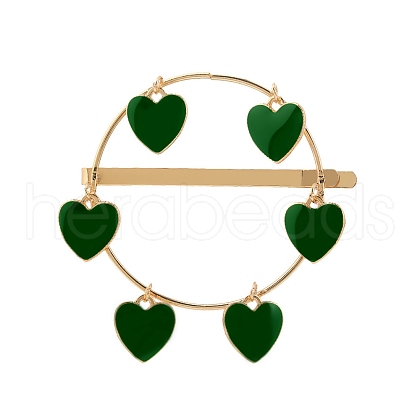Heart Alloy Enamel Hair Bobby Pins PW-WG585D8-02-1