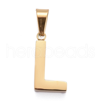 Ion Plating(IP) 304 Stainless Steel Letter Pendants STAS-H127-L-G-1