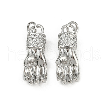 Brass Micro Pave Cubic Zirconia Pendants KK-C093-01C-P-1