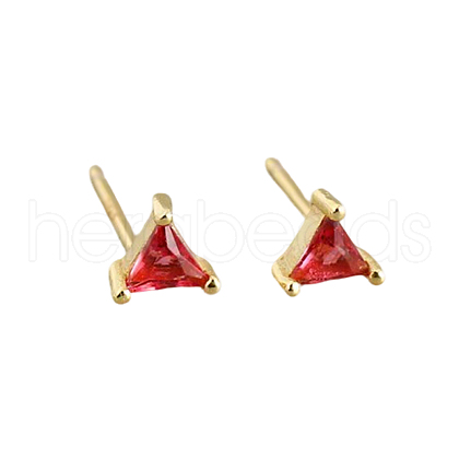 Geometric Triangle Cubic Zirconia Stud Earrings ZJ4184-9-1