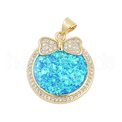 Brass Micro Pave Cubic Zirconia Pendants KK-I723-37G-1