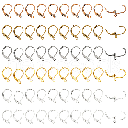 60Pcs 6 Colors Brass Leverback Earring Findings KK-LP0001-24-1