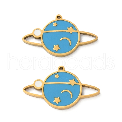 304 Stainless Steel Enamel Pendants STAS-M102-22G-1