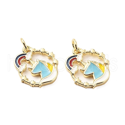 Brass Enamel Charms KK-L237-028G-01-1