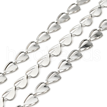 Tarnish Resistant 304 Stainless Steel Heart Link Chains CHS-D035-01P-1
