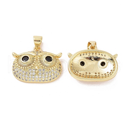 Brass Micro Pave Cubic Zirconia Pendants ZIRC-I063-21G-1